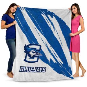 creighton bluejays brushstrokes blue white blanket fashion forward