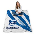 creighton bluejays brushstrokes blue white blanket high quality