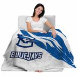 creighton bluejays brushstrokes blue white blanket latest model