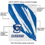 creighton bluejays brushstrokes blue white blanket new arrival
