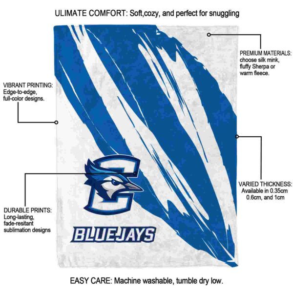 creighton bluejays brushstrokes blue white blanket new arrival