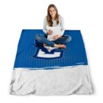 creighton bluejays gradient dots blue blanket high quality