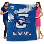 creighton bluejays grunge texture blue blanket best selling