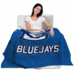 creighton bluejays grunge texture blue blanket best selling