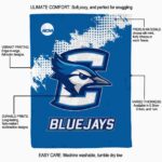 creighton bluejays grunge texture blue blanket best selling