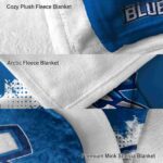 creighton bluejays grunge texture blue blanket best selling
