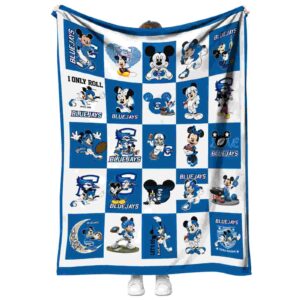 creighton bluejays mickey minnie blue white blanket best selling