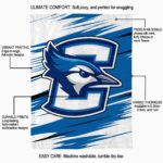 creighton bluejays paint streaks blue white blanket new arrival