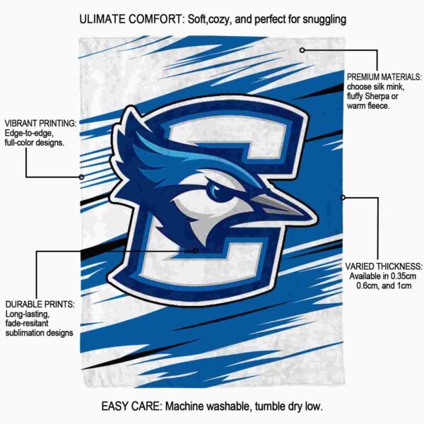 creighton bluejays paint streaks blue white blanket new arrival