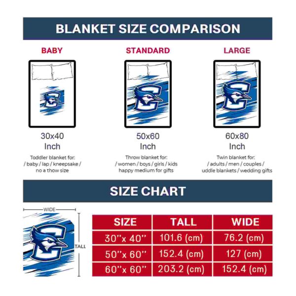 creighton bluejays paint streaks blue white blanket trendy