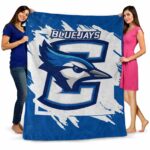 creighton bluejays splatter effect blue blanket fashion forward