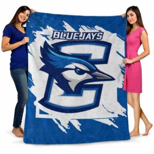 creighton bluejays splatter effect blue blanket fashion forward