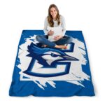 creighton bluejays splatter effect blue blanket high quality