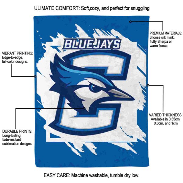 creighton bluejays splatter effect blue blanket new arrival