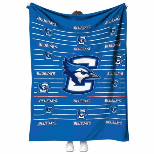 creighton bluejays striped pattern blue blanket best selling