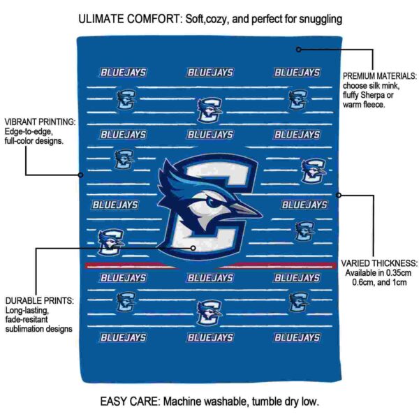 creighton bluejays striped pattern blue blanket new arrival