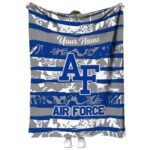 custom air force falcons floral stripes blue white blanket best selling