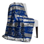 custom air force falcons floral stripes blue white blanket best selling