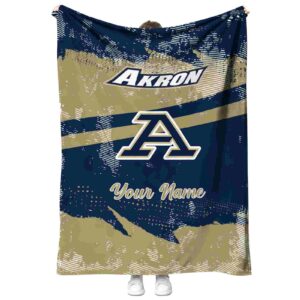 custom akron zips grunge streaks blue blanket best selling