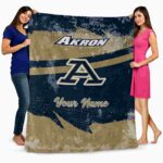 custom akron zips grunge streaks blue blanket best selling
