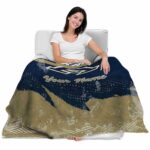 custom akron zips grunge streaks blue blanket best selling