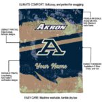 custom akron zips grunge streaks blue blanket best selling