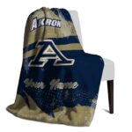 custom akron zips grunge streaks blue blanket best selling