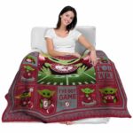 custom alabama crimson tide baby yoda crimson blanket best selling