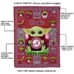 custom alabama crimson tide baby yoda crimson blanket best selling