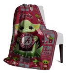 custom alabama crimson tide baby yoda crimson blanket best selling