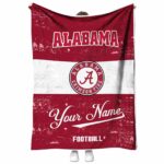 custom alabama crimson tide grunge texture crimson white blanket best selling