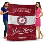 custom alabama crimson tide grunge texture crimson white blanket best selling