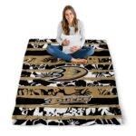 custom anaheim ducks floral stripes gold white blanket best selling