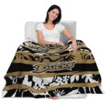 custom anaheim ducks floral stripes gold white blanket best selling