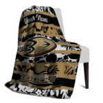 custom anaheim ducks floral stripes gold white blanket best selling