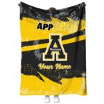 custom appalachian state mountaineers grunge streaks black blanket best selling