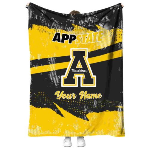 custom appalachian state mountaineers grunge streaks black blanket best selling