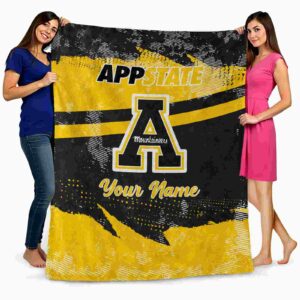 custom appalachian state mountaineers grunge streaks black blanket fashion forward