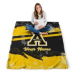 custom appalachian state mountaineers grunge streaks black blanket best selling