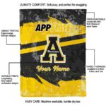 custom appalachian state mountaineers grunge streaks black blanket best selling