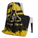 custom appalachian state mountaineers grunge streaks black blanket best selling
