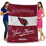 custom arizona cardinals grunge texture red white blanket best selling