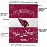 custom arizona cardinals grunge texture red white blanket best selling