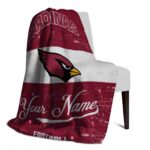 custom arizona cardinals grunge texture red white blanket best selling