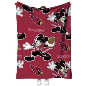 custom arizona cardinals mickey red blanket best selling