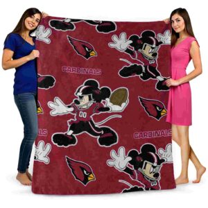 custom arizona cardinals mickey red blanket fashion forward