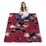 custom arizona cardinals mickey red blanket high quality