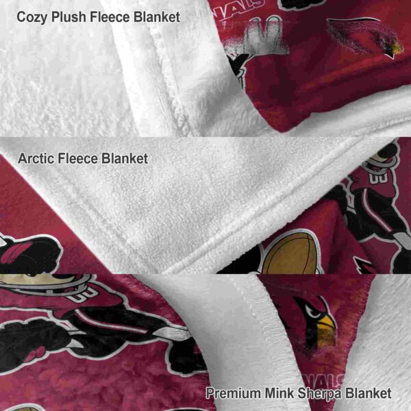 custom arizona cardinals mickey red blanket premium grade