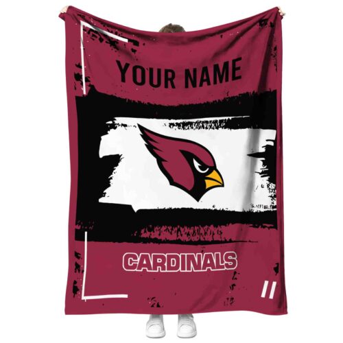 custom arizona cardinals paint strokes red white blanket best selling