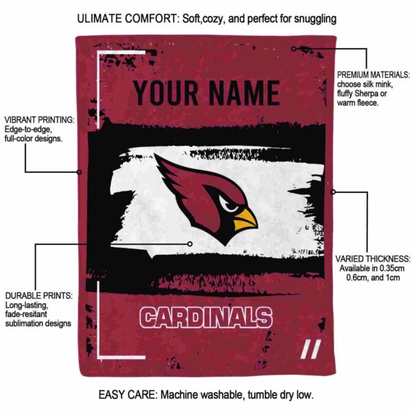 custom arizona cardinals paint strokes red white blanket new arrival